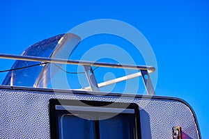 Sunroof, raisable window on roof top of caravan