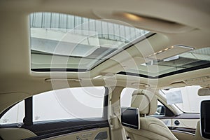 Sunroof view inside of car