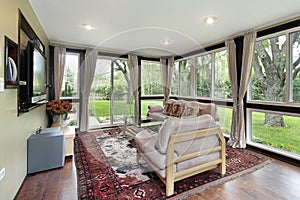 Sunroom with outside view