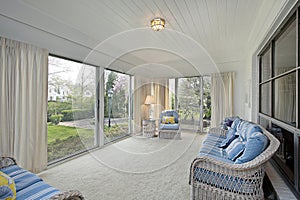 Sunroom with patio view