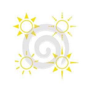 Suns collection. Set of suns Vector illustration