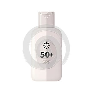 Sunscreen Bottle SPF 50+ Vector Illustration