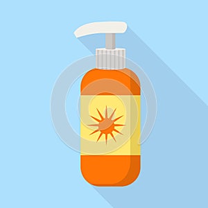 Sunscreen dispenser icon, flat style