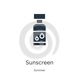 Sunscreen icon vector. Trendy flat sunscreen icon from summer collection isolated on white background. Vector illustration can be