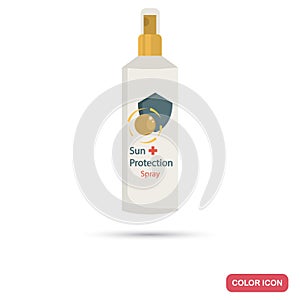 Sunscreen spray color flat icon for web and mobile design