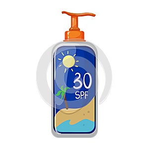 sunscreen sun cream cartoon vector illustration