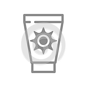 Sunscreen or sunblock vector icon