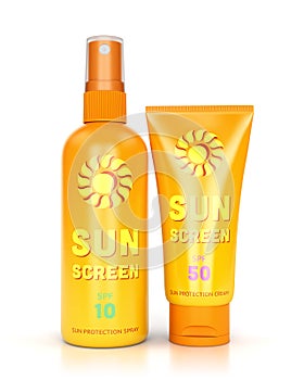 Sunscreen tube and spray