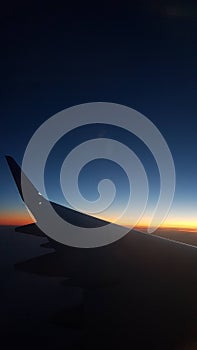 sunsent in plane
