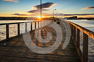 Sunset above Amble from South Jetty