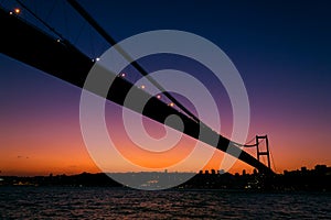 Sunset above Bosporus Bridge