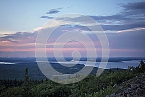 Sunset Above the Clouds. Dusk views from Cadillac Mountain.