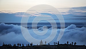 Sunset Above the Clouds. Dusk views from Cadillac Mountain.