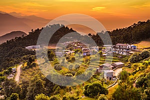 Sunset above Dhampus in Nepal