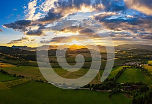 Sunset above Great Fatra Mountain in Slovakia