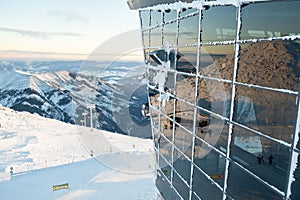 Sunset above the jasna chopok mountain