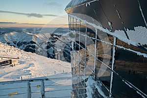 Sunset above the jasna chopok mountain