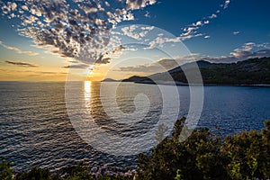 Sunset Above Sea - Mljet, Dalmatia, Croatia