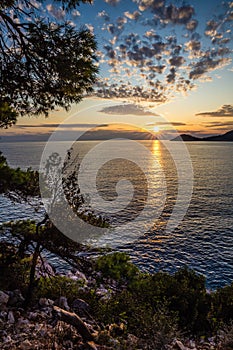 Sunset Above Sea - Mljet, Dalmatia, Croatia