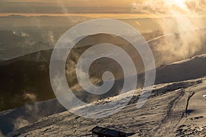 Sunset above slovakia tatras mountains