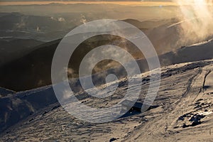 Sunset above slovakia tatras mountains