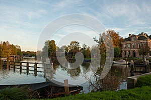 Sunset above the Small river De Vecht