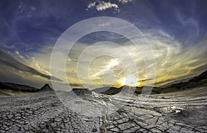 Sunset above vulcanoes