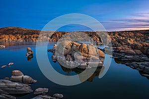 Sunset above Watson Lake in Prescott, Arizona