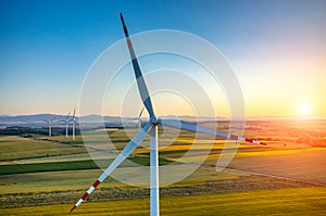 Sunset above the windmills