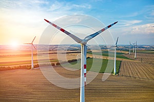 Sunset above the windmills