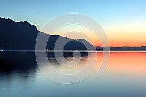 Sunset abstract over Lake Geneva, Switzerland