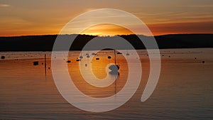 Sunset across The River Exe Estuary in Exmouth Uk