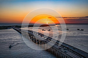 Sunset Aerial over Destin, Florida, USA