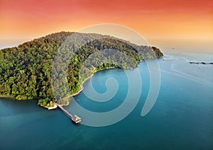 Aerial view of pangkor island beach, malaysia photo