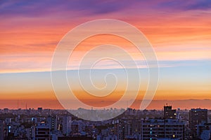 Sunset aerial view of Buenos Aires photo