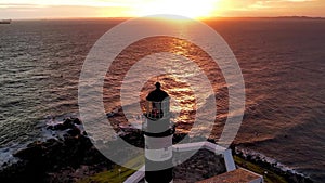 Sunset aerial view of tourism postal card at downtown Salvador Bahia Brazil.