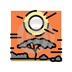 sunset african color icon vector illustration