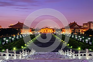 Sunset afterglow of the arch, National Theater and National Concert Hall