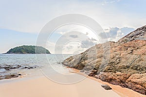 Sunset in the Afternoon at Yanui beach in Phuket island,Thailand