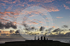 After sunset at Ahu Tahai, Easter Island, Chile