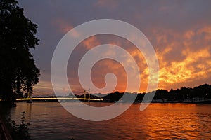 Sunset at Albert Bridge, London, UK