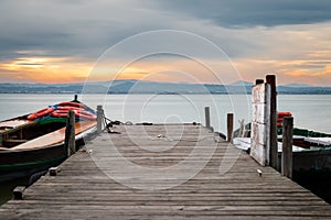 Sunset in the Albufera in Valencia