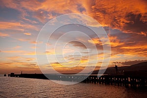 Sunset in Almeria beach, Spain