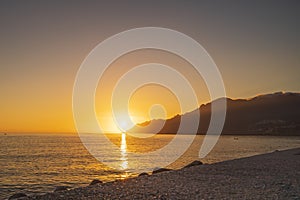 Sunset along the coast of Porto Turistico Masuccio Salernitano photo