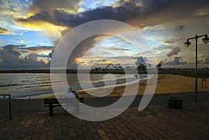 sunset along Galle Face Sri Lanka