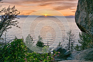 Sunset along Lake Tahoe, California