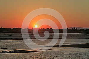 Sunset along Rufiji River, Selous Game Reserve, Tanzania