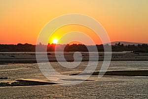 Sunset along Rufiji River, Selous Game Reserve, Tanzania