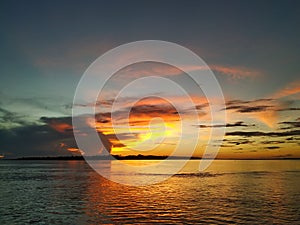 Sunset in Alter do ChÃ£o - ParÃ¡, on the banks of the river Tapajos