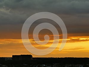 Sunset, amazing cloud scape, Krasnogorsk, Moscow area, Russia